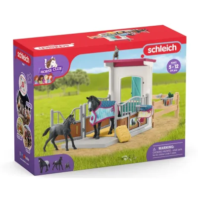 Schleich S 42611 — Денник для лошадей с кобылой и жеребёнком