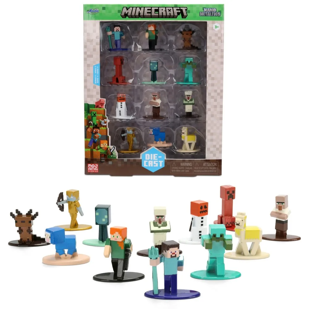 Jada Toys 7541314 — Набор из 12 металлических коллекционных фигурок Minecraft 7541314