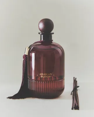 Zara Home Аромадиффузор Arabian Bloom 480 мл, тростниковые палочки микадо, аромат цветочный, Розовый
