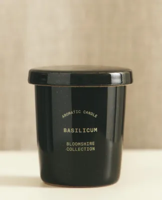 Zara Home Свеча ароматическая Basilicum 170 г, растительный воск, аромат свежий цитрусовый, Горчичный
