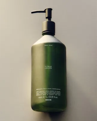 Zara Home Гель для душа Citrus Leaves 1000 мл парфюмированный, для тела, аромат свежий цитрусовый