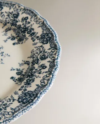 Zara Home набор столовой посуды из фаянса, цвет синий, 27 см