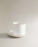 Zara Home чайная пара из костяного фарфора, цвет золотой, 12.9 см — фото 7