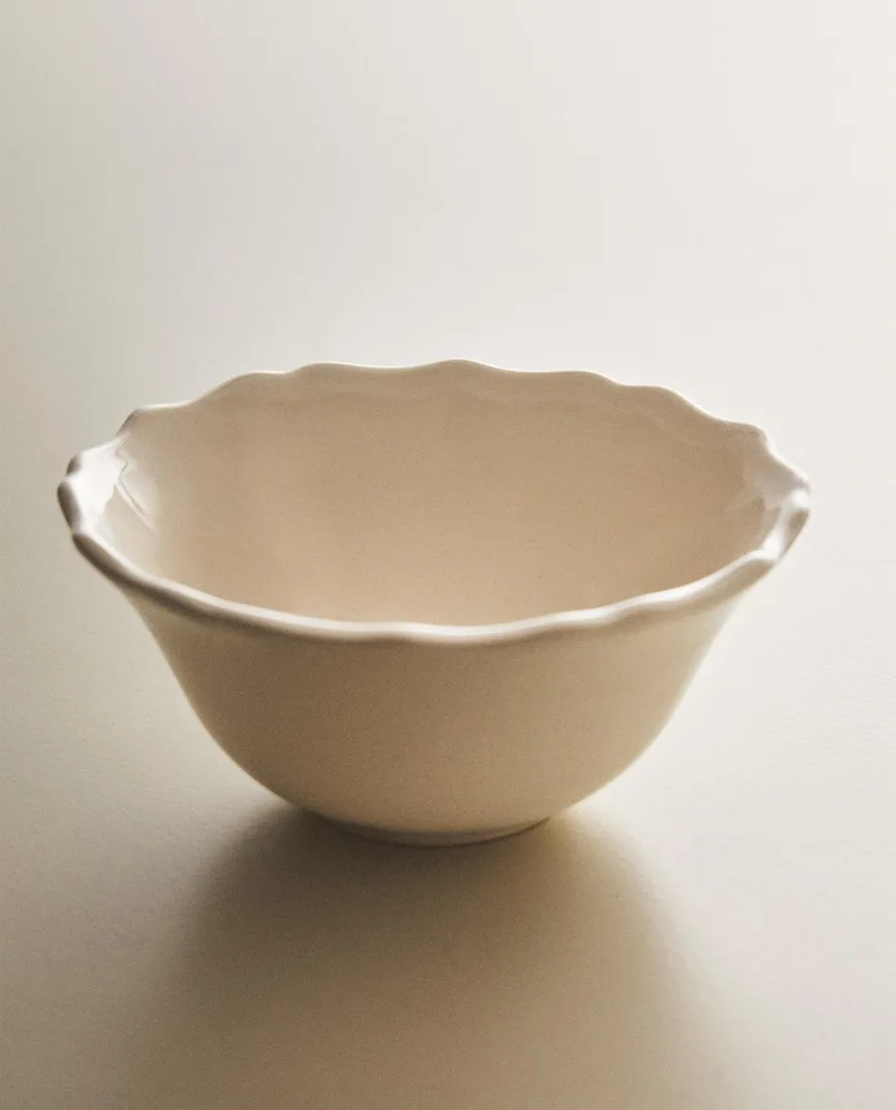 Zara Home миска из фаянса, цвет бежевый, 14 см