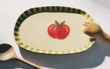 Zara Home блюдо сервировочное из фаянса, цвет бордовый, 41 см — фото 1