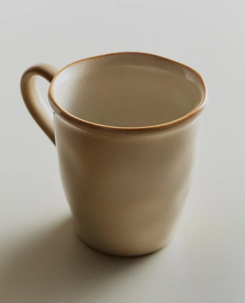 Zara Home чашка из каменной керамики, цвет кремовый, 12 см