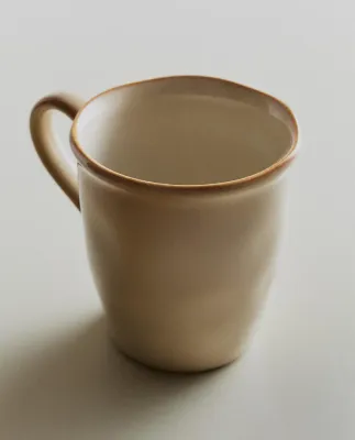 Zara Home чашка из каменной керамики, цвет кремовый, 12 см