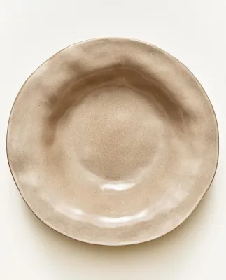 Zara Home тарелка глубокая из каменной керамики, цвет серый, 24.5 см