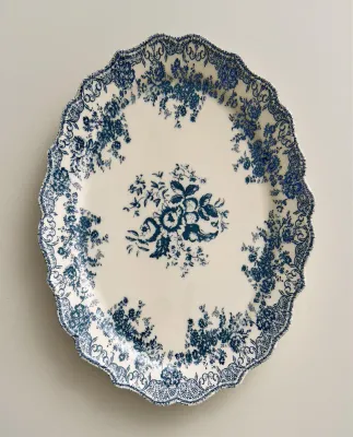 Zara Home блюдо сервировочное из фаянса, цвет синий, 40 см