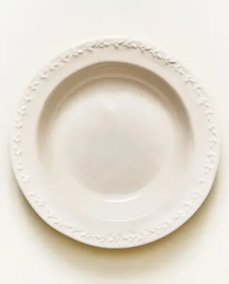 Zara Home тарелка глубокая из фаянса, цвет кремовый, 23.8 см