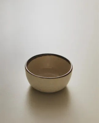 Zara Home миска из каменной керамики, цвет бежевый, 8.8 см