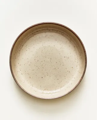 Zara Home тарелка глубокая из каменной керамики, цвет бежевый, 20 см