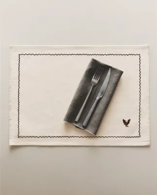 Zara Home сервировочная салфетка из хлопка, вышивка, 50 35 см · 7291/023