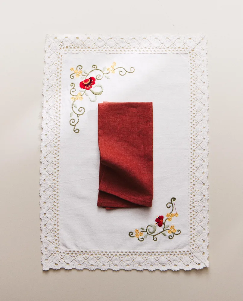 Zara Home сервировочная салфетка из хлопка, цветочный мотив, 50 35 см · 9207/023