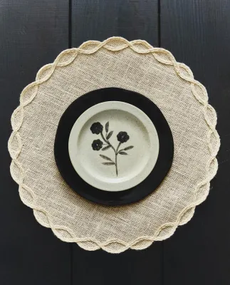 Zara Home сервировочная салфетка из джута, диаметр 38 см
