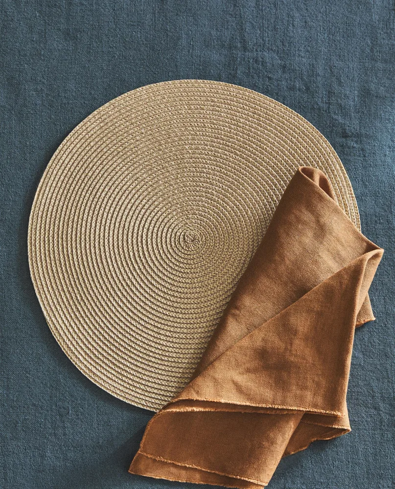 Zara Home сервировочная салфетка из льна, диаметр 38 см (комплект 2 шт.)