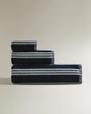 Zara Home Полотенце для лица и рук из хлопка, синий, в полоску · 2543/013 — фото 4