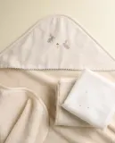 Zara Home Детское полотенце с капюшоном из хлопка, бежевый, 80x80 см · 5679/423 — фото 1
