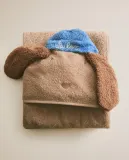 Zara Home Детское полотенце с капюшоном из хлопка, коричневый, 140x70 см — фото 1