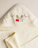 Zara Home Детское полотенце с капюшоном из хлопка, бежевый, 80x80 см · 4698/423 — фото 1