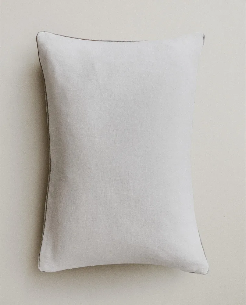 Zara Home наволочка декоративная из льна, белый, 40x60 см