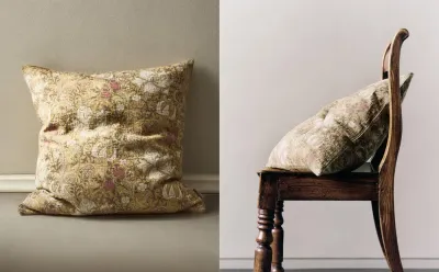 Zara Home наволочка декоративная из льна, горчичный, 45x45 см
