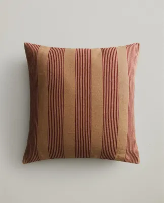 Zara Home наволочка декоративная из льна, светло-бежевый, в полоску, 50x50 см