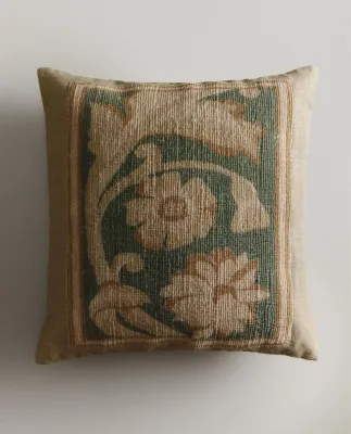 Zara Home наволочка декоративная из льна, зелёный, 50x50 см