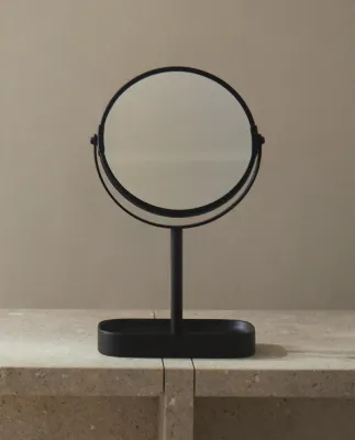 Zara Home зеркало для ванной комнаты, пластик, чёрный
