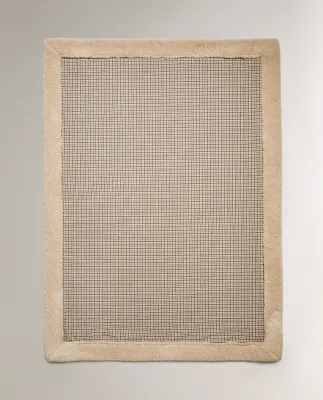 Zara Home плед из хлопка, экрю, в клетку