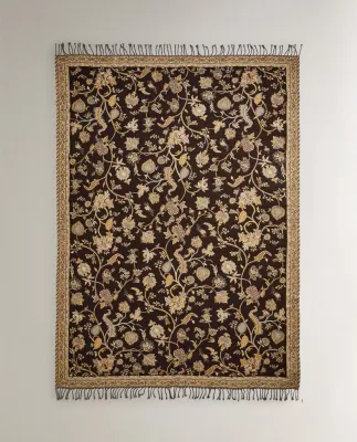 Zara Home плед из хлопка, коричневый, 140x190 см