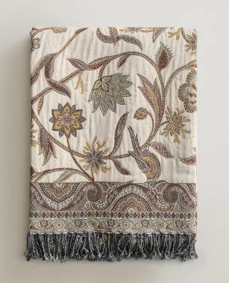 Zara Home плед из хлопка, зелёный, 140x190 см