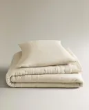 Zara Home покрывало из хлопка, светло-бежевый — фото 1