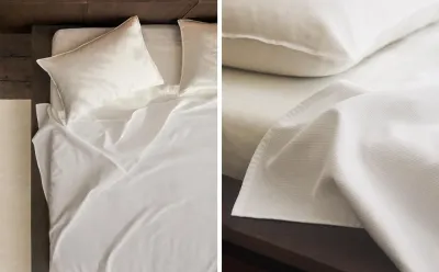 Zara Home покрывало из хлопка, белый, в полоску