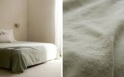 Zara Home покрывало из хлопка, зелёный · 5169/006