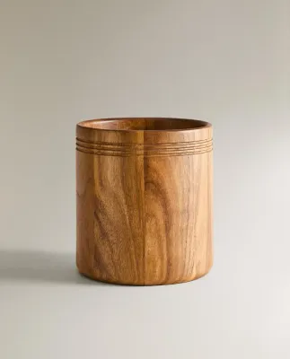 Zara Home банка для продуктов из дерева, цвет коричневый, 15 см