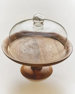 Zara Home сервировочная подставка из стекла, цвет бежевый, 33.5 см