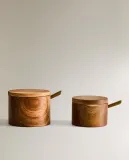 Zara Home сахарница из дерева, цвет бежевый, 8 см — фото 1