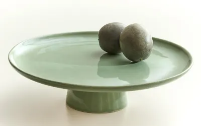 Zara Home сервировочная подставка из каменной керамики, цвет зелёный, 27 см