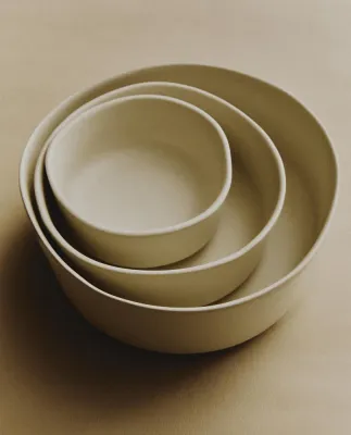 Zara Home миска из каменной керамики, цвет бежевый, 11 см
