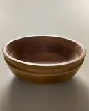 Zara Home салатник из дерева, цвет бежевый, 30 см — фото 1