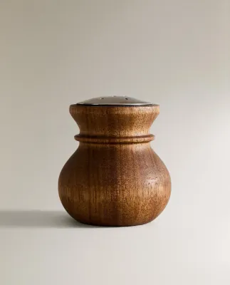 Zara Home солонка из дерева, цвет бежевый, 6.3 см