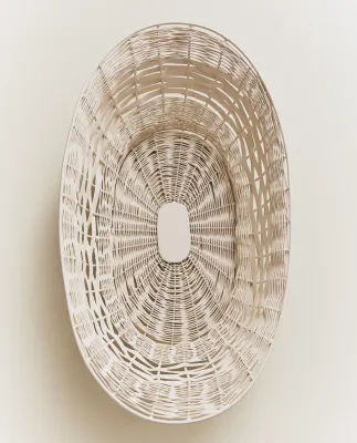 Zara Home Корзина из металла, цвет кремовый, 40 см