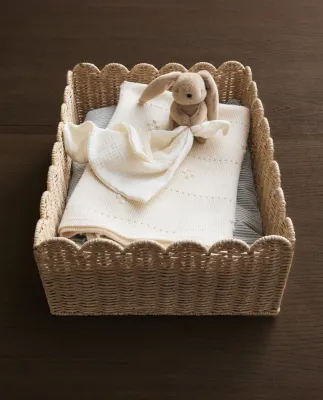 Zara Home Корзина из плетёной бумаги, цвет бежевый, 45 см
