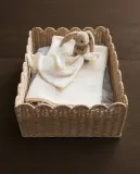 Zara Home Корзина из плетёной бумаги, цвет бежевый, 45 см — фото 1