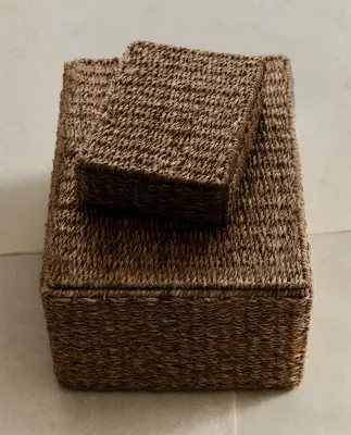 Zara Home Корзина из морской травы, цвет коричневый, 30 см