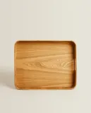 Zara Home Поднос из дерева, цвет бежевый, 45 см — фото 1
