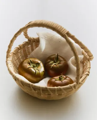 Zara Home Корзина из бамбука, цвет бежевый, 23 см