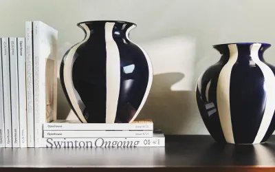 Zara Home Ваза из керамики, цвет синий, 25 см
