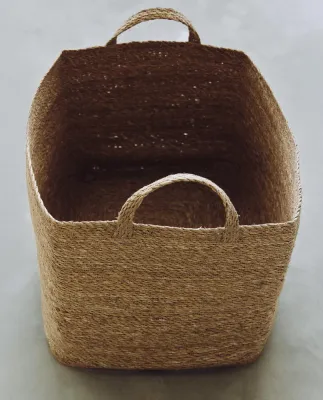 Zara Home Корзина из морской травы, цвет бежевый, 40 см